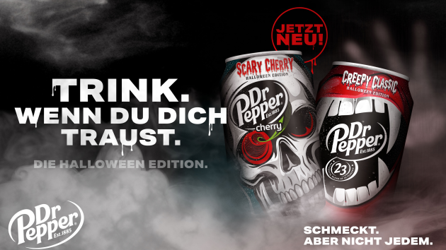 Dr Pepper launcht Limited-Edition zu Halloween - Zu Halloween launcht Dr Pepper eine Limited Edition, die bereits ab August 2023 erhältlich ist - Quelle: Dr Pepper